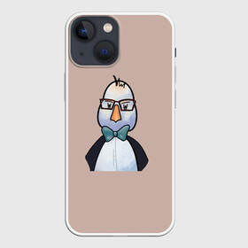 Чехол для iPhone 13 mini с принтом Умная птица в Белгороде,  |  | bird | brain | scientist | голубь | мозг | очки | пингвин | птица | учёный