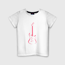 Детская футболка хлопок с принтом Акстар Гитара в Белгороде, 100% хлопок | круглый вырез горловины, полуприлегающий силуэт, длина до линии бедер | гитара | класика | минимализм | музыка | поп арт | струны.