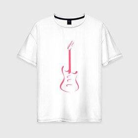 Женская футболка хлопок Oversize с принтом Акстар Гитара в Белгороде, 100% хлопок | свободный крой, круглый ворот, спущенный рукав, длина до линии бедер
 | гитара | класика | минимализм | музыка | поп арт | струны.