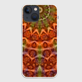 Чехол для iPhone 13 mini с принтом Оранжево оливковый калейдоскоп в Белгороде,  |  | калейдоскоп | коричневый | круглый орнамент | модный | мозаика | мозаичный узор | оливковый | оранжевый | орнамент | этнический