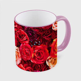 Кружка с полной запечаткой с принтом Букет роз в Белгороде, керамика | ёмкость 330 мл | Тематика изображения на принте: большие | букет | девушкам | красивые | пышные | розы | цветы | яркие