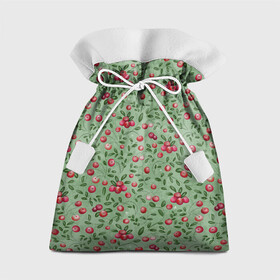 Подарочный 3D мешок с принтом Клюква на болоте в Белгороде, 100% полиэстер | Размер: 29*39 см | Тематика изображения на принте: бесшовный паттерн | болото | ботанический | в подарок | для детей | клюква | красный с зеленым | лес | осень | природа | цветной | ягоды | яркий