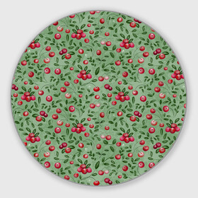 Коврик для мышки круглый с принтом Клюква на болоте в Белгороде, резина и полиэстер | круглая форма, изображение наносится на всю лицевую часть | бесшовный паттерн | болото | ботанический | в подарок | для детей | клюква | красный с зеленым | лес | осень | природа | цветной | ягоды | яркий