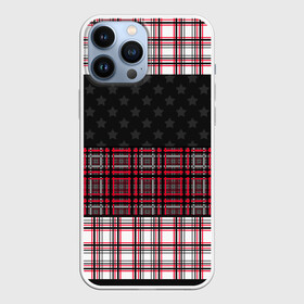 Чехол для iPhone 13 Pro Max с принтом Комбинированный красно серый в Белгороде,  |  | клетка | комбинированный | красный и черный | креативный | плед | полосы | узор в клетку | шотландка