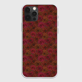 Чехол для iPhone 12 Pro с принтом Цветочный коричневый ретро в Белгороде, силикон | область печати: задняя сторона чехла, без боковых панелей | абстрактный | в горошек | коричневый | модный | ретро | цветочный узор | цветы