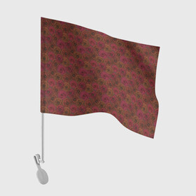 Флаг для автомобиля с принтом Цветочный коричневый ретро в Белгороде, 100% полиэстер | Размер: 30*21 см | абстрактный | в горошек | коричневый | модный | ретро | цветочный узор | цветы