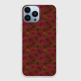 Чехол для iPhone 13 Pro Max с принтом Цветочный коричневый ретро в Белгороде,  |  | абстрактный | в горошек | коричневый | модный | ретро | цветочный узор | цветы