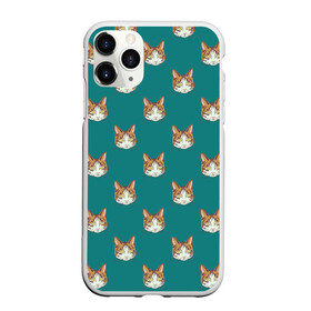 Чехол для iPhone 11 Pro Max матовый с принтом Рыжий кот паттерн в Белгороде, Силикон |  | kitty | зеленый | кот | котенок | кошка | паттерн | рыжий кот