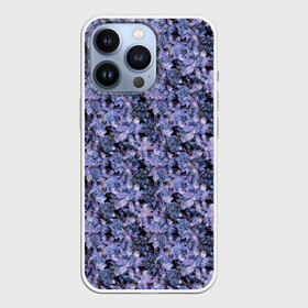 Чехол для iPhone 13 Pro с принтом Сине фиолетовый цветочный узор в Белгороде,  |  | Тематика изображения на принте: однотонный | ретро | синие цветы | темный узор | цветочный узор | цветы