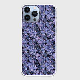 Чехол для iPhone 13 Pro Max с принтом Сине фиолетовый цветочный узор в Белгороде,  |  | Тематика изображения на принте: однотонный | ретро | синие цветы | темный узор | цветочный узор | цветы