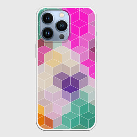 Чехол для iPhone 13 Pro с принтом Абстрактный разноцветный узор в Белгороде,  |  | абстрактный | бирюзовый | бордовый | геометрические фигуры | модный | розовый | ромбы | современный
