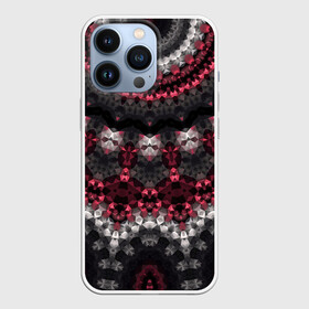 Чехол для iPhone 13 Pro с принтом Красно черный мозаичный узор в Белгороде,  |  | абстрактный | восточный орнамент | калейдоскоп | красный и черный | креативный | модный | мозаика | орнамент | популярный | современный