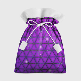 Подарочный 3D мешок с принтом Фиолетовые треугольники в Белгороде, 100% полиэстер | Размер: 29*39 см | purple | абстракция | звезды | космос | треугольник