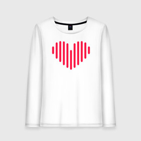 Женский лонгслив хлопок с принтом Минималистичное сердце в Белгороде, 100% хлопок |  | векторная иллюстрация | красное | люблю | любовь | минимализм | минималистичное | рисунок | розовое | сердечко | сердце | современный дизайн | техно