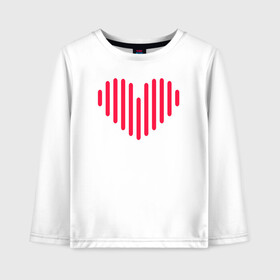 Детский лонгслив хлопок с принтом Минималистичное сердце в Белгороде, 100% хлопок | круглый вырез горловины, полуприлегающий силуэт, длина до линии бедер | векторная иллюстрация | красное | люблю | любовь | минимализм | минималистичное | рисунок | розовое | сердечко | сердце | современный дизайн | техно