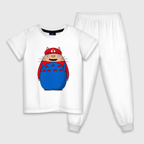 Детская пижама хлопок с принтом Totoro Mario в Белгороде, 100% хлопок |  брюки и футболка прямого кроя, без карманов, на брюках мягкая резинка на поясе и по низу штанин
 | ghibli | japan | mario | nature | neigbor | neighbour | totoro | анимация | аниме | гибли | друг | животные | лес | марио | милый | мир | миядзаки | мой сосед тоторо | мульт | мультфильм | природа | сосед | тоторо | хаяо | хранитель