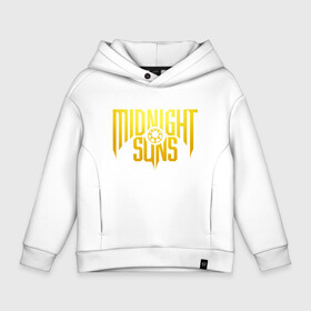 Детское худи Oversize хлопок с принтом Midnight Suns в Белгороде, френч-терри — 70% хлопок, 30% полиэстер. Мягкий теплый начес внутри —100% хлопок | боковые карманы, эластичные манжеты и нижняя кромка, капюшон на магнитной кнопке | Тематика изображения на принте: gamers | games | marvel | midnight | иллюстрация