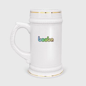 Кружка пивная с принтом BOOBA LOGO | БУБА ЛОГО (Z) в Белгороде,  керамика (Материал выдерживает высокую температуру, стоит избегать резкого перепада температур) |  объем 630 мл | baby | booba | buba | gnom | logo | буба | гном | гномик | детям | для ребенка | лого | логотип | мультик | ребенку