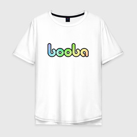 Мужская футболка хлопок Oversize с принтом BOOBA LOGO | БУБА ЛОГО (Z) в Белгороде, 100% хлопок | свободный крой, круглый ворот, “спинка” длиннее передней части | baby | booba | buba | gnom | logo | буба | гном | гномик | детям | для ребенка | лого | логотип | мультик | ребенку
