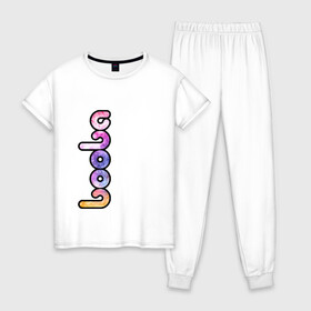 Женская пижама хлопок с принтом BOOBA LOGO | БУБА ЛОГО (Z) в Белгороде, 100% хлопок | брюки и футболка прямого кроя, без карманов, на брюках мягкая резинка на поясе и по низу штанин | baby | booba | buba | gnom | logo | буба | гном | гномик | детям | для ребенка | лого | логотип | мультик | ребенку