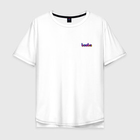 Мужская футболка хлопок Oversize с принтом BOOBA LOGO | БУБА ЛОГО (+спина) (Z) в Белгороде, 100% хлопок | свободный крой, круглый ворот, “спинка” длиннее передней части | baby | booba | buba | gnom | logo | буба | гном | гномик | детям | для ребенка | лого | логотип | мультик | ребенку