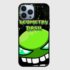 Чехол для iPhone 13 Pro Max с принтом Geometry Dash (Green) в Белгороде,  |  | Тематика изображения на принте: dash | geometry | geometry dash | геометри десш | квадрат | мобильная игра | шеометри даш