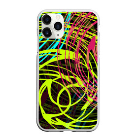 Чехол для iPhone 11 Pro Max матовый с принтом Разноцветные спирали  в Белгороде, Силикон |  | абстрактный | желтый | круги | модный | молодежный | разводы | разноцветная абстракция | розовый | современный | спирали | черный