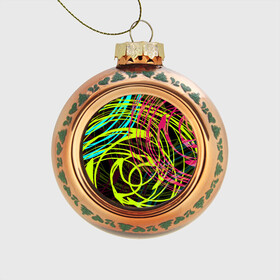 Стеклянный ёлочный шар с принтом Разноцветные спирали  в Белгороде, Стекло | Диаметр: 80 мм | Тематика изображения на принте: абстрактный | желтый | круги | модный | молодежный | разводы | разноцветная абстракция | розовый | современный | спирали | черный