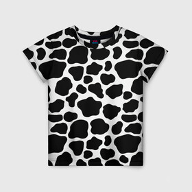 Детская футболка 3D с принтом Пятна Далматинца  в Белгороде, 100% гипоаллергенный полиэфир | прямой крой, круглый вырез горловины, длина до линии бедер, чуть спущенное плечо, ткань немного тянется | 101 далматинец | dalmations | далматин | мраморный окрас | черно белые пятна | черное на белом