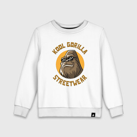 Детский свитшот хлопок с принтом Koll Gorilla Streetwear в Белгороде, 100% хлопок | круглый вырез горловины, эластичные манжеты, пояс и воротник | gorilla | koll gorilla | streetwear | горилла | обезьяна