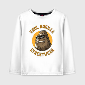 Детский лонгслив хлопок с принтом Koll Gorilla Streetwear в Белгороде, 100% хлопок | круглый вырез горловины, полуприлегающий силуэт, длина до линии бедер | gorilla | koll gorilla | streetwear | горилла | обезьяна