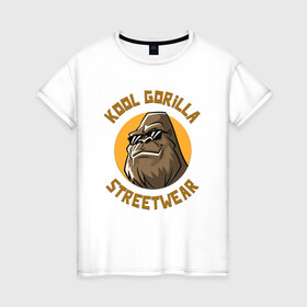 Женская футболка хлопок с принтом Koll Gorilla Streetwear в Белгороде, 100% хлопок | прямой крой, круглый вырез горловины, длина до линии бедер, слегка спущенное плечо | gorilla | koll gorilla | streetwear | горилла | обезьяна
