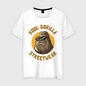 Мужская футболка хлопок с принтом Koll Gorilla Streetwear в Белгороде, 100% хлопок | прямой крой, круглый вырез горловины, длина до линии бедер, слегка спущенное плечо. | gorilla | koll gorilla | streetwear | горилла | обезьяна