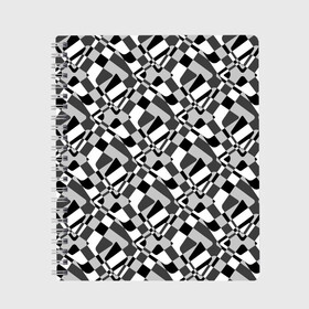 Тетрадь с принтом Черно-белый абстрактный узор в Белгороде, 100% бумага | 48 листов, плотность листов — 60 г/м2, плотность картонной обложки — 250 г/м2. Листы скреплены сбоку удобной пружинной спиралью. Уголки страниц и обложки скругленные. Цвет линий — светло-серый
 | абстрактный | геометрический | модный | молодежный | монохромный | простой | черный и белый