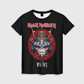 Женская футболка 3D с принтом Iron Maiden, Senjutsu в Белгороде, 100% полиэфир ( синтетическое хлопкоподобное полотно) | прямой крой, круглый вырез горловины, длина до линии бедер | iron maiden | senjutsu | айрон мейден | группы | музыка | рок | самурпй | хеви метал | череп