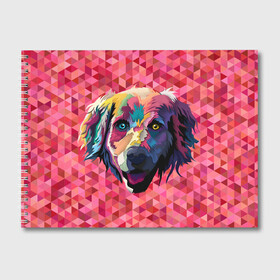 Альбом для рисования с принтом Радужный пёс в Белгороде, 100% бумага
 | матовая бумага, плотность 200 мг. | Тематика изображения на принте: animal | dog | звери | пёс | пёсель | радужный | собака | собакен