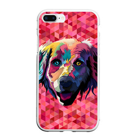 Чехол для iPhone 7Plus/8 Plus матовый с принтом Радужный пёс в Белгороде, Силикон | Область печати: задняя сторона чехла, без боковых панелей | animal | dog | звери | пёс | пёсель | радужный | собака | собакен
