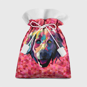 Подарочный 3D мешок с принтом Радужный пёс в Белгороде, 100% полиэстер | Размер: 29*39 см | Тематика изображения на принте: animal | dog | звери | пёс | пёсель | радужный | собака | собакен