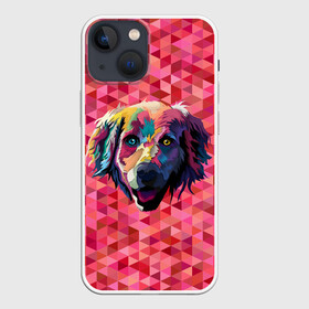 Чехол для iPhone 13 mini с принтом Радужный пёсель в Белгороде,  |  | Тематика изображения на принте: animal | dog | звери | пёс | пёсель | радужный | собака | собакен