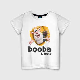Детская футболка хлопок с принтом Буба и Лола в Белгороде, 100% хлопок | круглый вырез горловины, полуприлегающий силуэт, длина до линии бедер | booba | loola | буба | домовой | крыса | лола
