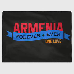 Плед 3D с принтом Armenia one love в Белгороде, 100% полиэстер | закругленные углы, все края обработаны. Ткань не мнется и не растягивается | armenia | logo | армения | армян | армяни | герб | лев и орел | лого | символ | флаг | флаг и герб армении