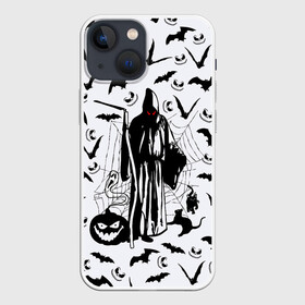 Чехол для iPhone 13 mini с принтом Хэллоуин, Grim Reaper в Белгороде,  |  | bat | death | ghost | halloween | horror | spiderweb | вампиры | летучая мышь | летучие мыши | нечистая сила | нечисть | пауки | паутина | привидение | призрак | страшный | тыква | тьма | хеллоуин | хоррор | хэллоуин