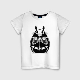 Детская футболка хлопок с принтом Totoro Skeletor в Белгороде, 100% хлопок | круглый вырез горловины, полуприлегающий силуэт, длина до линии бедер | ghibli | japan | nature | neigbor | neighbour | totoro | анимация | аниме | гибли | друг | животные | лес | милый | мир | миядзаки | мой сосед тоторо | мульт | мультфильм | природа | скелет | сосед | тоторо | хаяо | хранитель