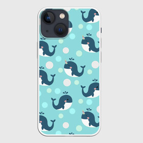 Чехол для iPhone 13 mini с принтом Единорогие киты в Белгороде,  |  | арт | дельфин | дельфины | единороги | единорожки | кит | киты | море | моря | океан | океаны | под водой | рисунок