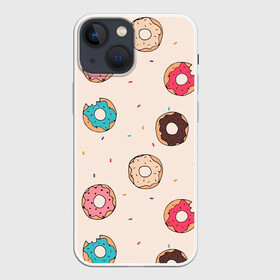 Чехол для iPhone 13 mini с принтом Кусанные пончики в Белгороде,  |  | булка с дыркой | булочка | десерт | пончик | пончики | симпсоны | сладкая булка