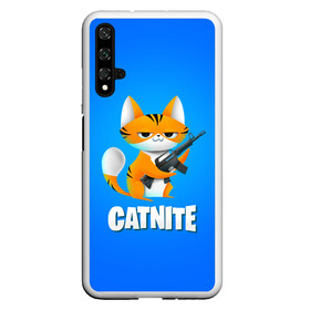 Чехол для Honor 20 с принтом Catnite в Белгороде, Силикон | Область печати: задняя сторона чехла, без боковых панелей | Тематика изображения на принте: cs go | fortnite | кот | котик | смешной кот | смешной фортнайт | фортнайт | шутер