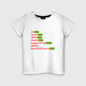 Детская футболка хлопок с принтом Only dota 2 has no end в Белгороде, 100% хлопок | круглый вырез горловины, полуприлегающий силуэт, длина до линии бедер | defense of the ancients | dota | dota 2 | dota has no end | dota2 | moba | дота | дота 2 | дота2