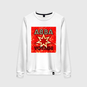 Женский свитшот хлопок с принтом ABBA новый альбом Voyage в Белгороде, 100% хлопок | прямой крой, круглый вырез, на манжетах и по низу широкая трикотажная резинка  | abba | voyage | абба | альбом | возвращение | группа | музыка | поп | премьера