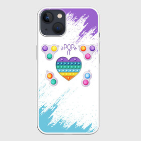 Чехол для iPhone 13 с принтом POP IT HEART в Белгороде,  |  | pop it | popit | антистресс | игрушка | поп ит | попит | пузырчатая плёнка | пупырка | сердечко | сердце | симпл димпл | симплдимпл
