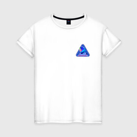 Женская футболка хлопок с принтом SPACEX Илон Маск в Белгороде, 100% хлопок | прямой крой, круглый вырез горловины, длина до линии бедер, слегка спущенное плечо | компания. | космонавт | логотип | скафандр
